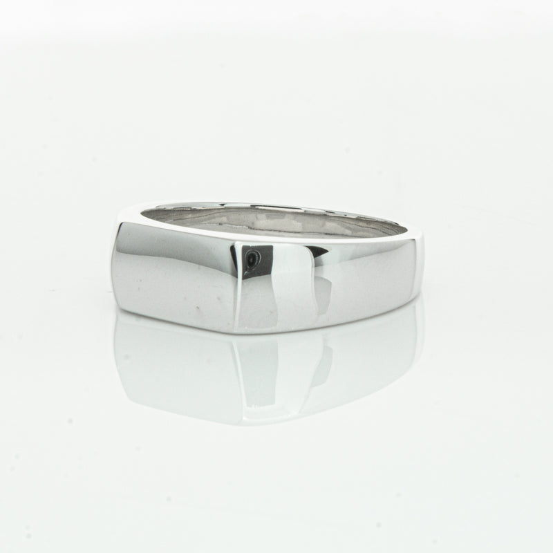 Sterling Silver Rectangular Signet Ring-Ring-Walker & Hall