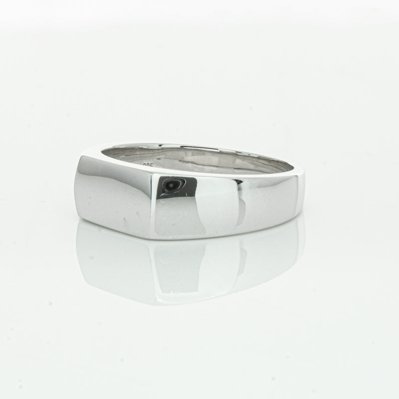 Sterling Silver Rectangular Signet Ring-Ring-Walker & Hall