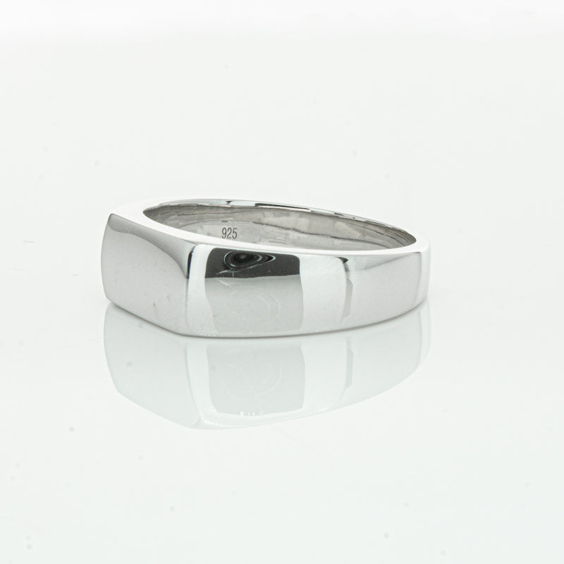 Sterling Silver Rectangular Signet Ring-Ring-Walker & Hall