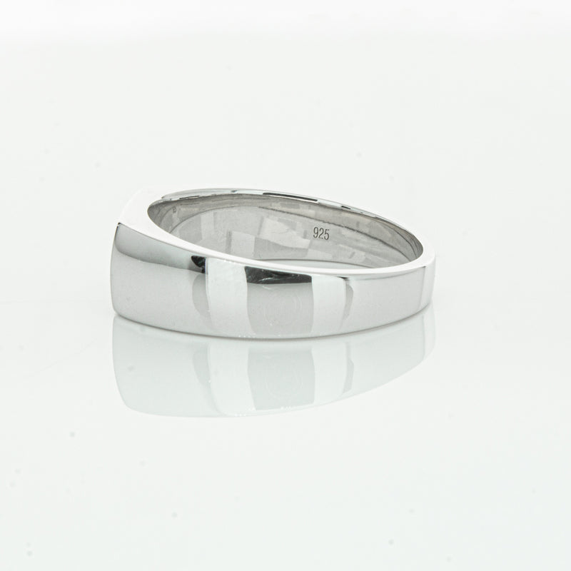 Sterling Silver Rectangular Signet Ring-Ring-Walker & Hall