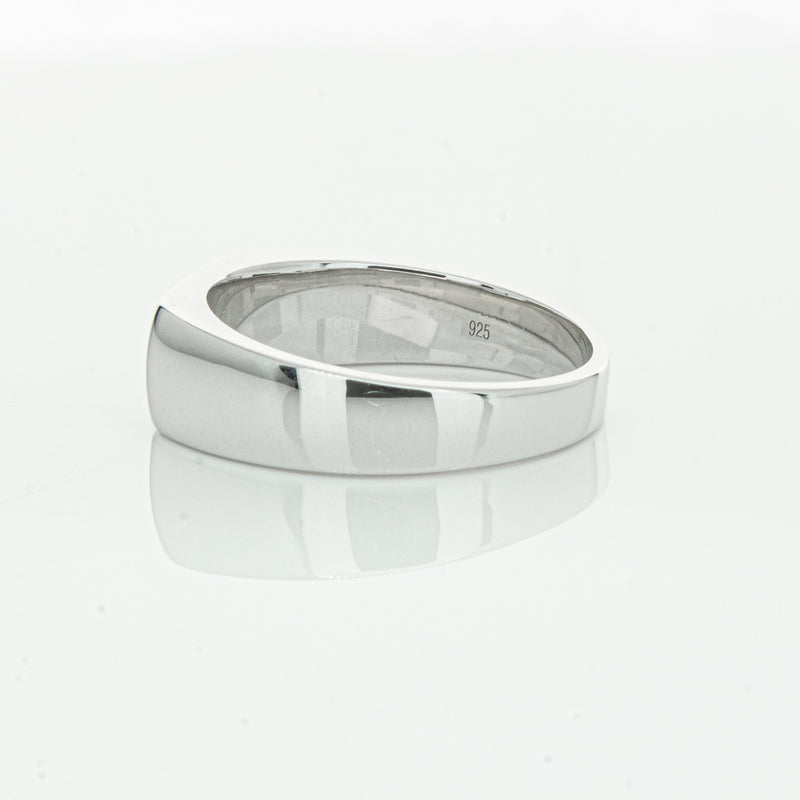 Sterling Silver Rectangular Signet Ring-Ring-Walker & Hall