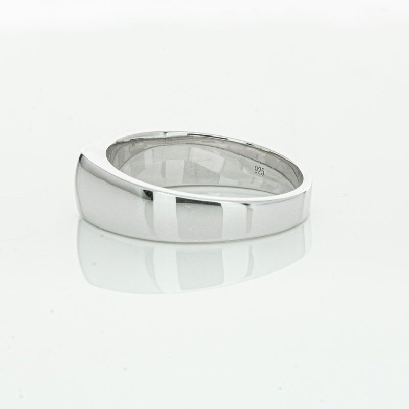 Sterling Silver Rectangular Signet Ring-Ring-Walker & Hall
