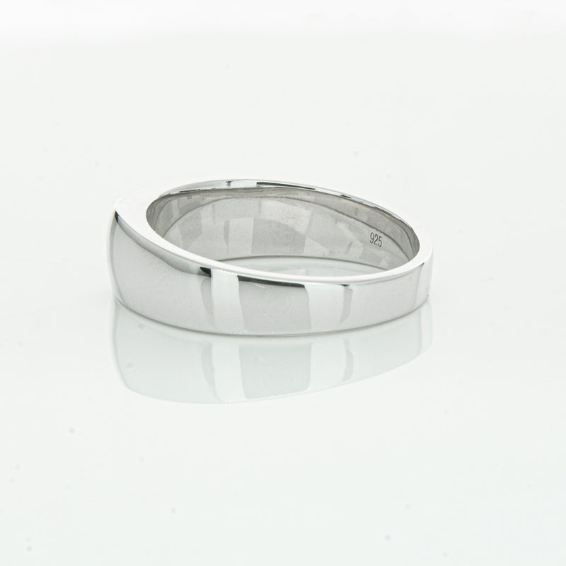 Sterling Silver Rectangular Signet Ring-Ring-Walker & Hall