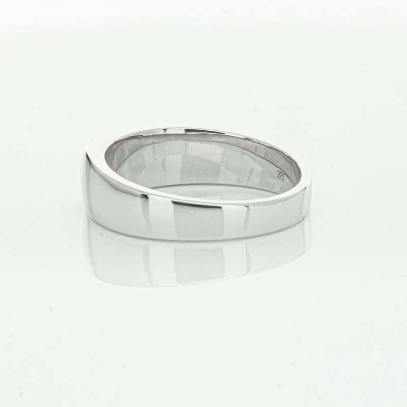 Sterling Silver Rectangular Signet Ring-Ring-Walker & Hall