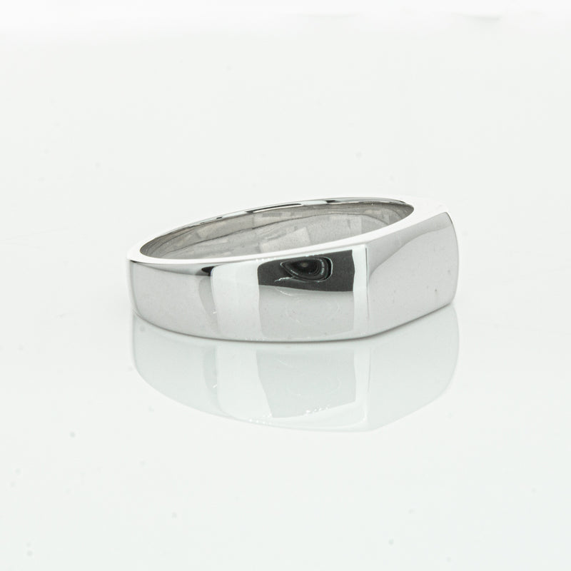 Sterling Silver Rectangular Signet Ring-Ring-Walker & Hall