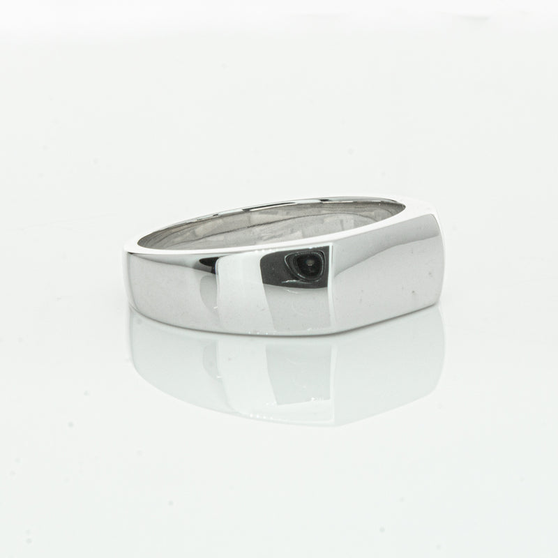 Sterling Silver Rectangular Signet Ring-Ring-Walker & Hall