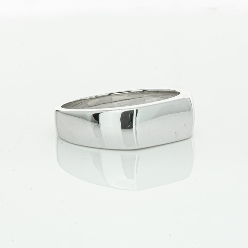 Sterling Silver Rectangular Signet Ring-Ring-Walker & Hall
