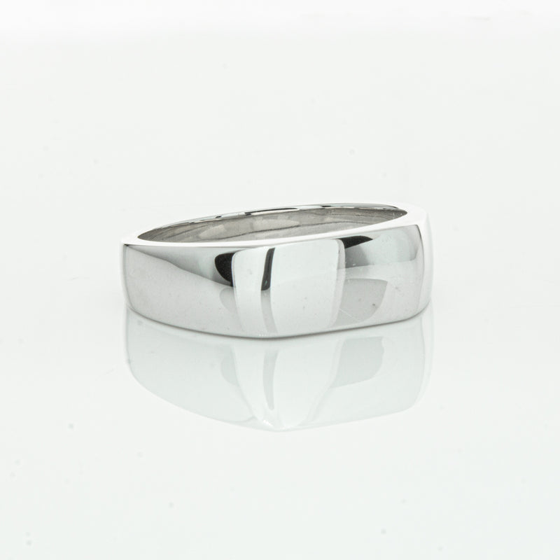 Sterling Silver Rectangular Signet Ring-Ring-Walker & Hall