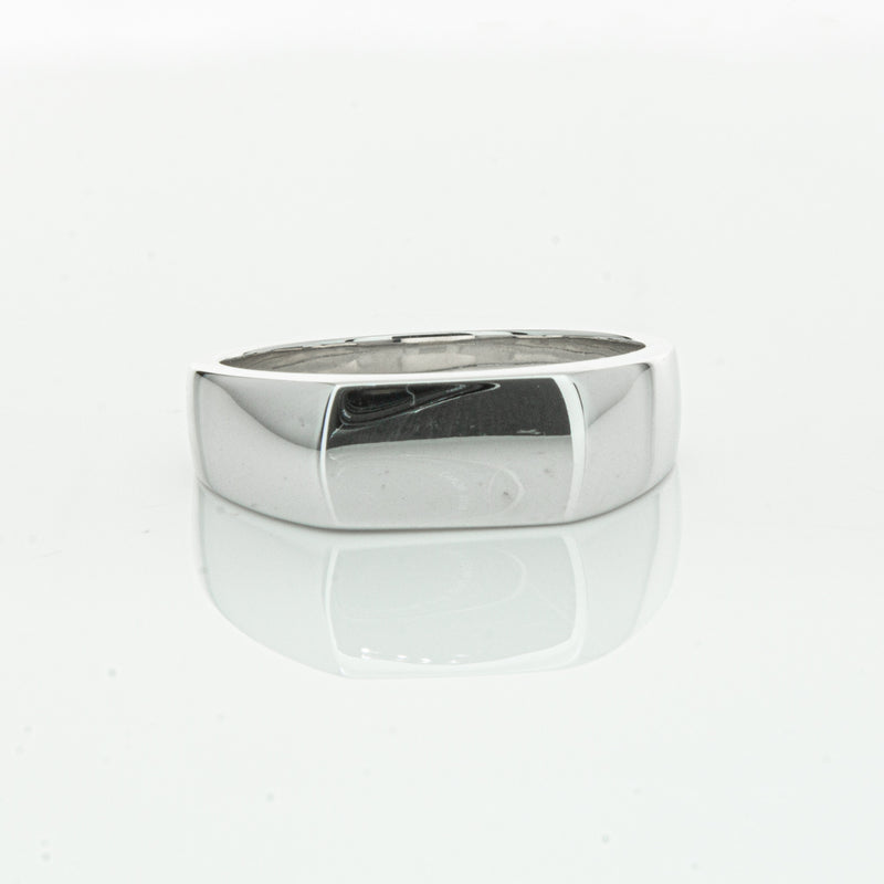 Sterling Silver Rectangular Signet Ring-Ring-Walker & Hall