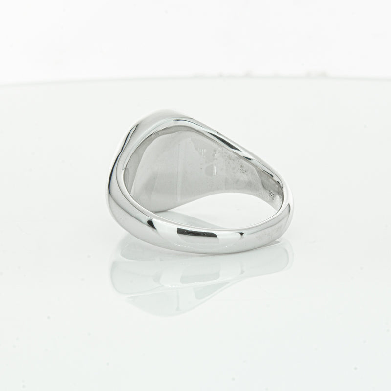 Sterling Silver Oval Onyx Signet Ring-Ring-Walker & Hall
