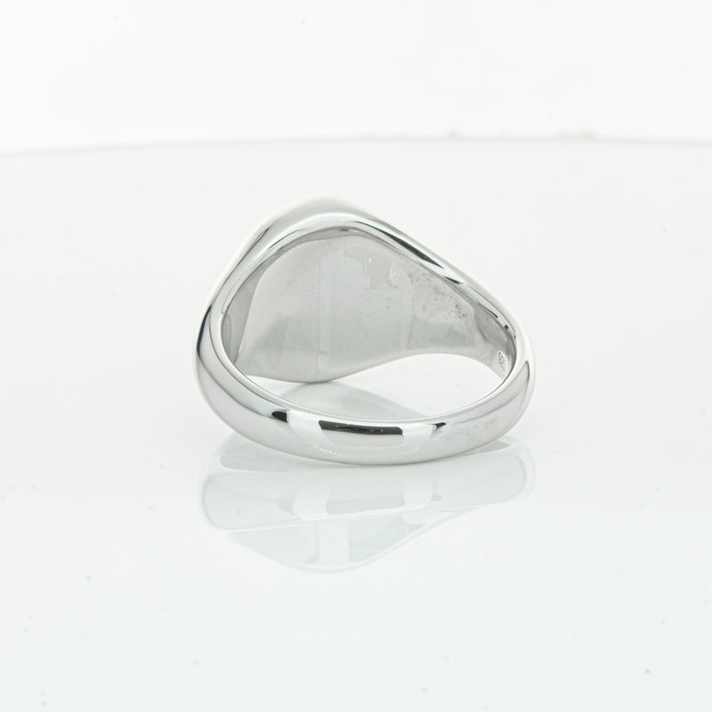 Sterling Silver Oval Onyx Signet Ring-Ring-Walker & Hall