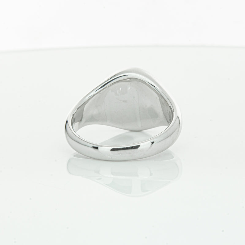 Sterling Silver Oval Onyx Signet Ring-Ring-Walker & Hall