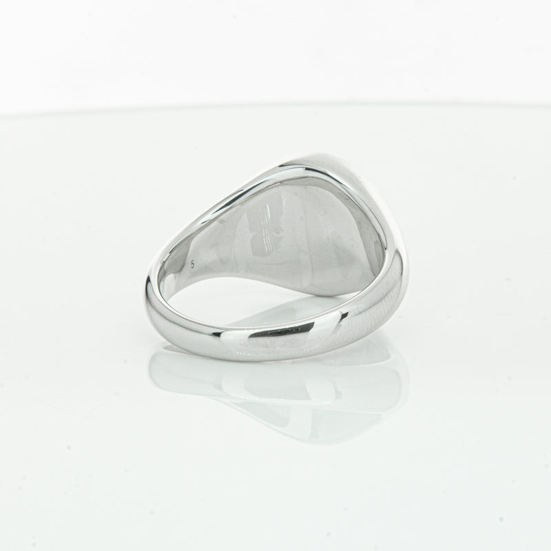 Sterling Silver Oval Onyx Signet Ring-Ring-Walker & Hall