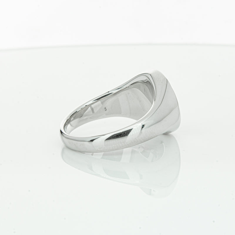 Sterling Silver Oval Onyx Signet Ring-Ring-Walker & Hall