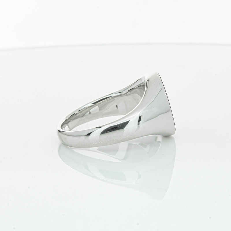 Sterling Silver Oval Onyx Signet Ring-Ring-Walker & Hall