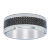 Cobalt Chrome 8mm Carbon Fibre Inlay Ring - Ring - Walker & Hall