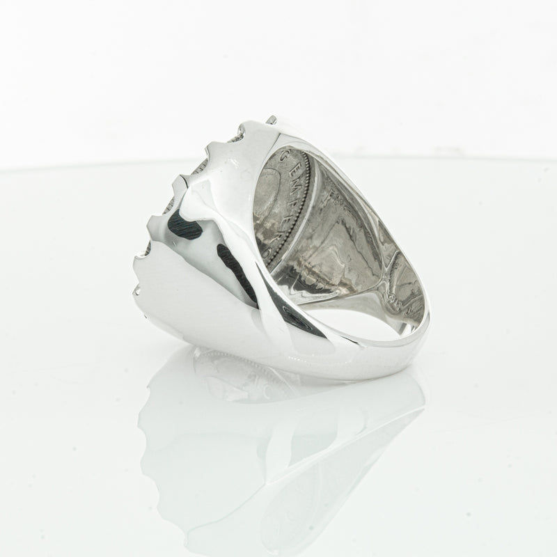 Sterling Silver Warrior Ring With NZ Shilling-Ring-Walker & Hall