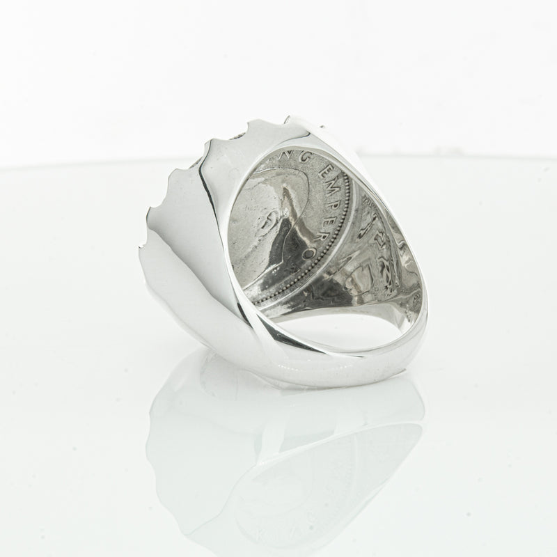 Sterling Silver Warrior Ring With NZ Shilling-Ring-Walker & Hall