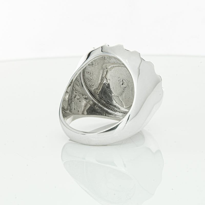 Sterling Silver Warrior Ring With NZ Shilling-Ring-Walker & Hall