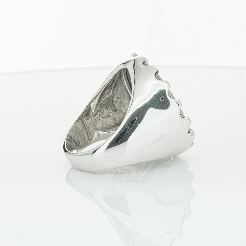 Sterling Silver Warrior Ring With NZ Shilling-Ring-Walker & Hall