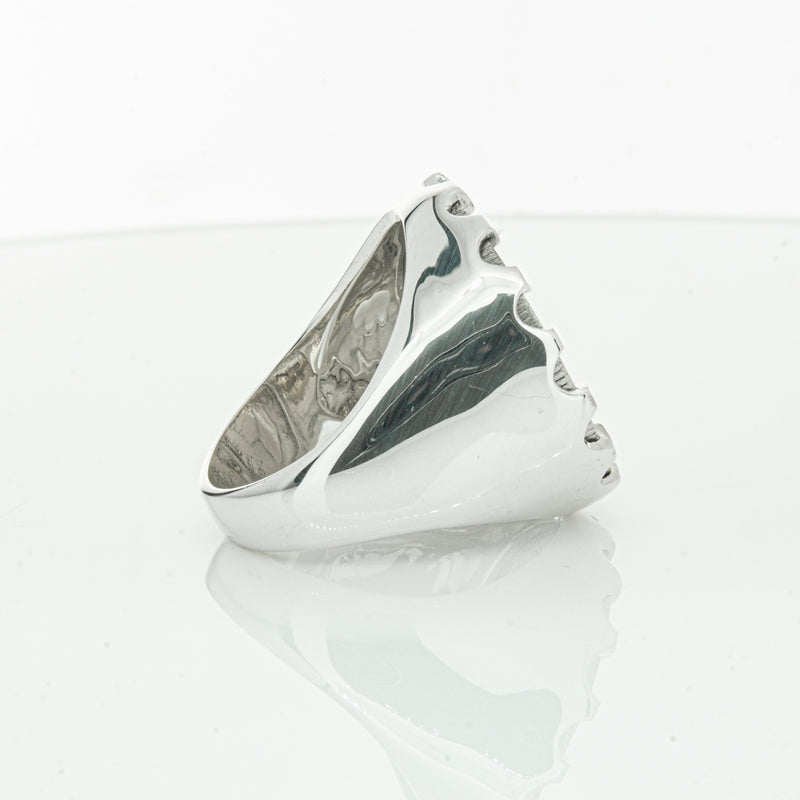 Sterling Silver Warrior Ring With NZ Shilling-Ring-Walker & Hall