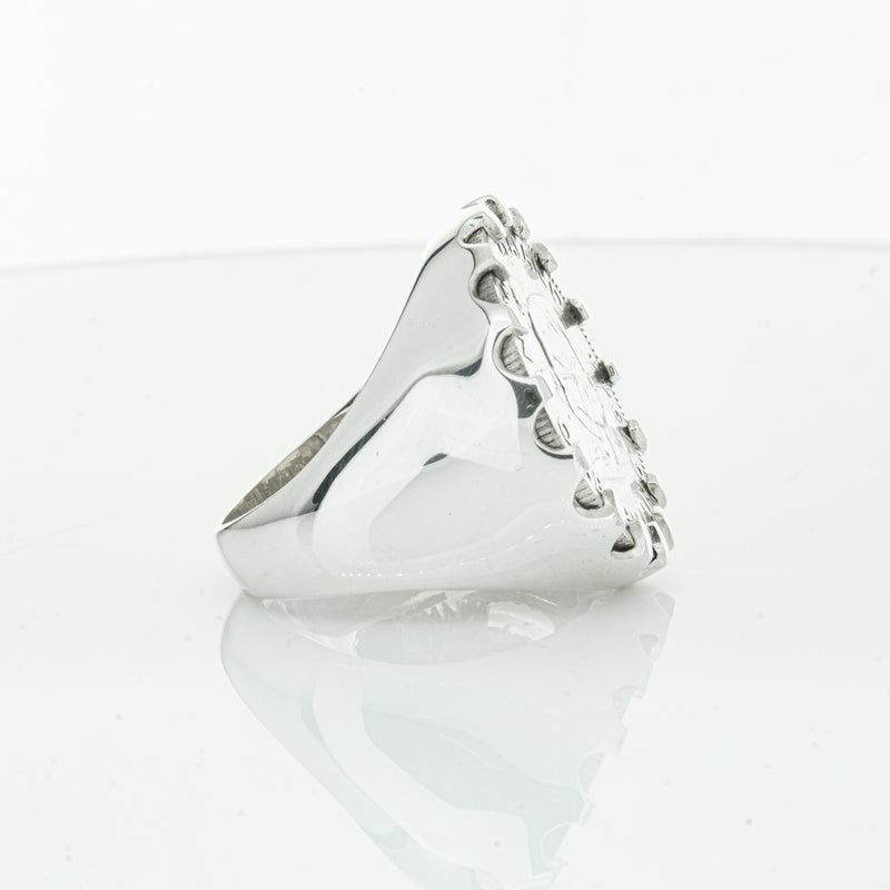 Sterling Silver Warrior Ring With NZ Shilling-Ring-Walker & Hall