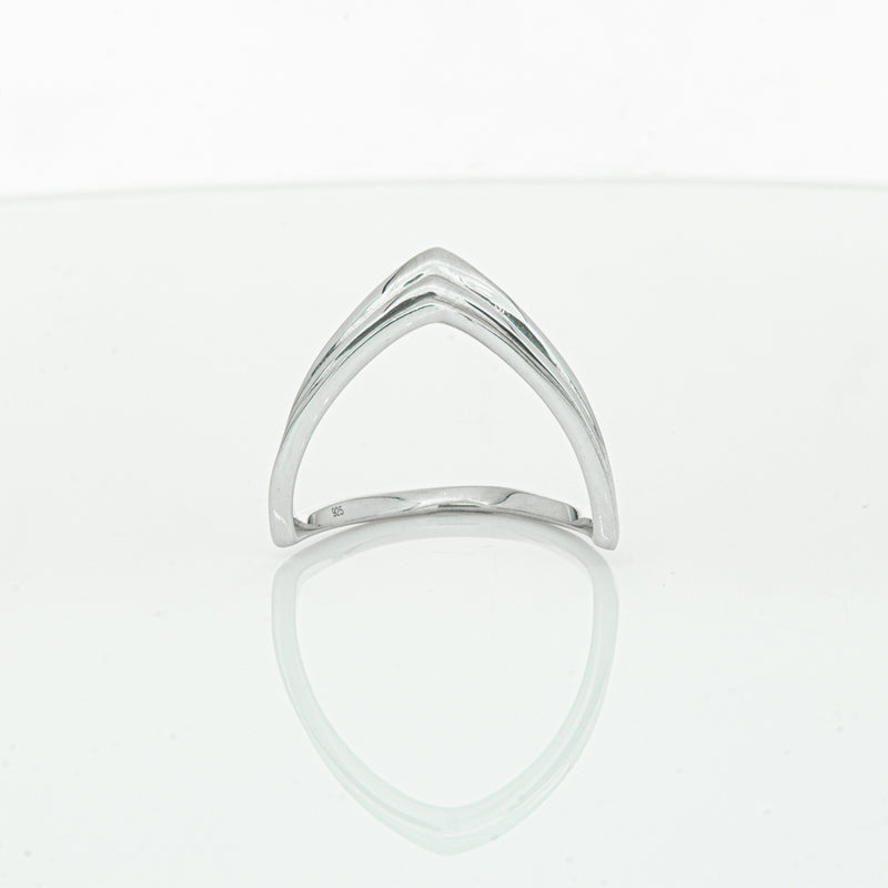 Sterling Silver V shaped Ring-Ring-Walker & Hall