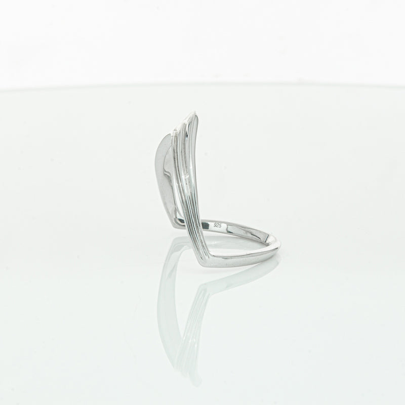 Sterling Silver V shaped Ring-Ring-Walker & Hall