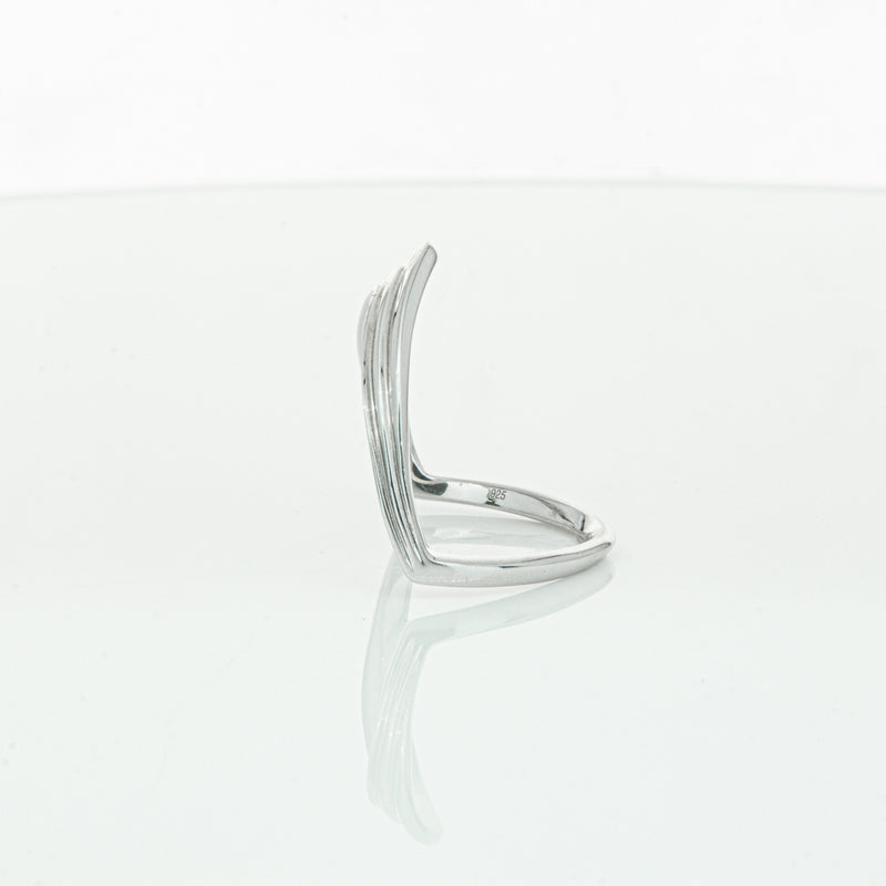 Sterling Silver V shaped Ring-Ring-Walker & Hall