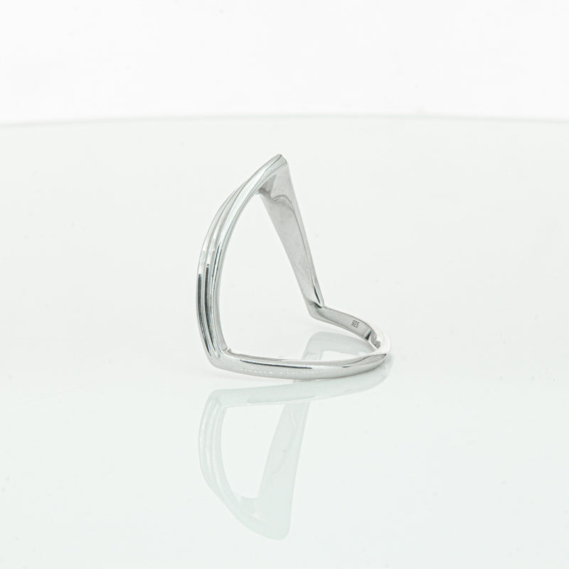 Sterling Silver V shaped Ring-Ring-Walker & Hall
