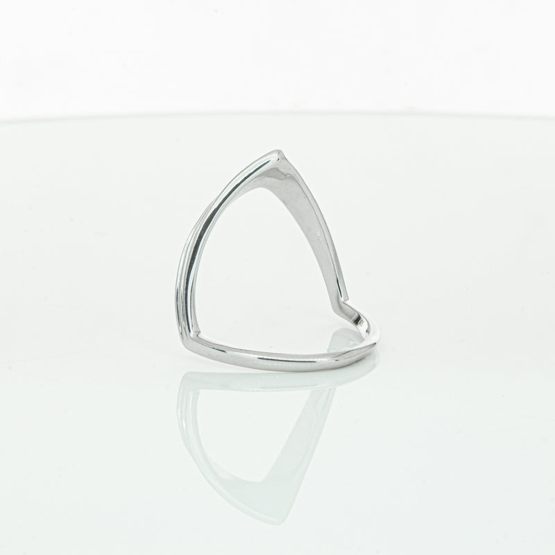 Sterling Silver V shaped Ring-Ring-Walker & Hall