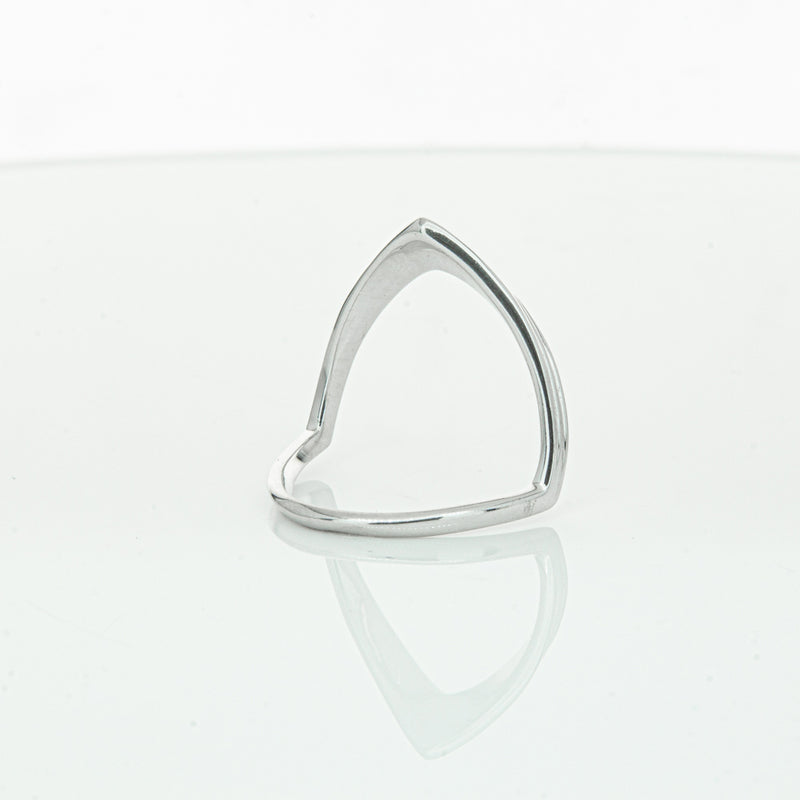Sterling Silver V shaped Ring-Ring-Walker & Hall