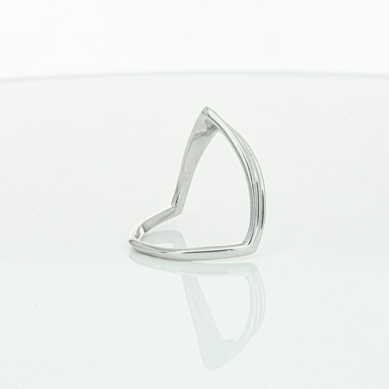 Sterling Silver V shaped Ring-Ring-Walker & Hall