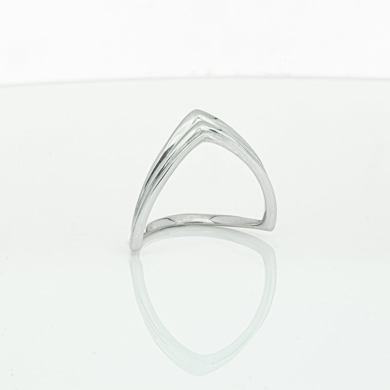 Sterling Silver V shaped Ring-Ring-Walker & Hall
