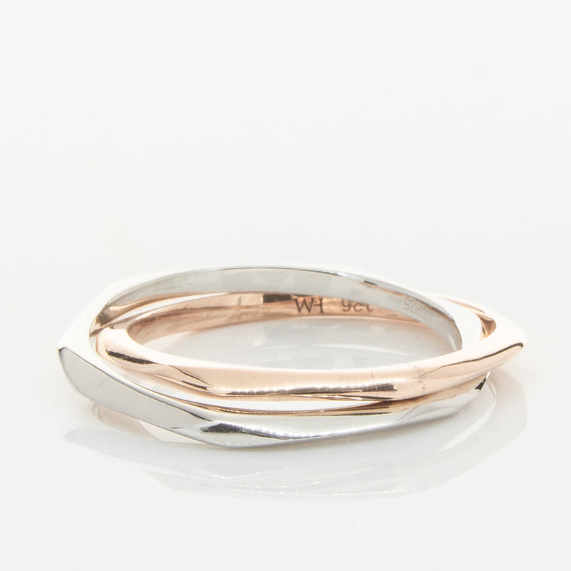 9ct Rose Gold & Sterling Silver Entwined Ring-Ring-Walker & Hall