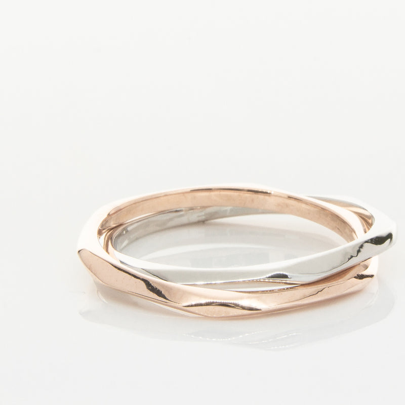 9ct Rose Gold & Sterling Silver Entwined Ring-Ring-Walker & Hall