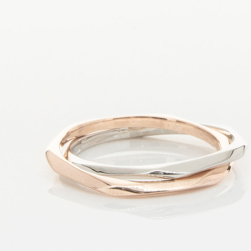 9ct Rose Gold & Sterling Silver Entwined Ring-Ring-Walker & Hall