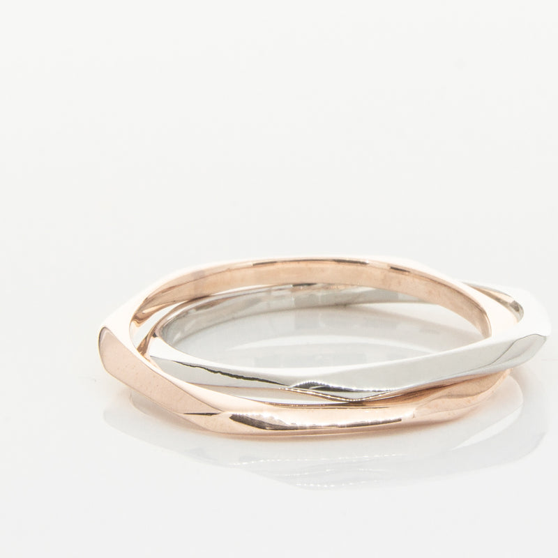 9ct Rose Gold & Sterling Silver Entwined Ring-Ring-Walker & Hall