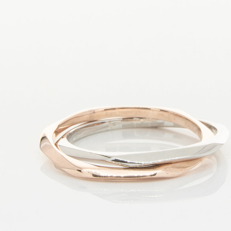 9ct Rose Gold & Sterling Silver Entwined Ring-Ring-Walker & Hall