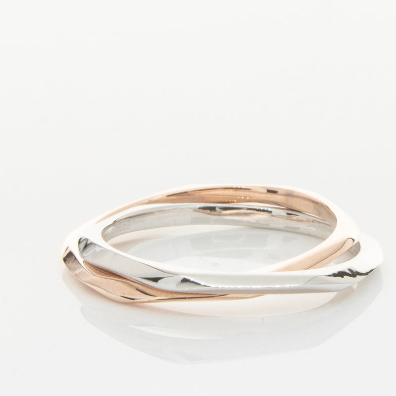 9ct Rose Gold & Sterling Silver Entwined Ring-Ring-Walker & Hall