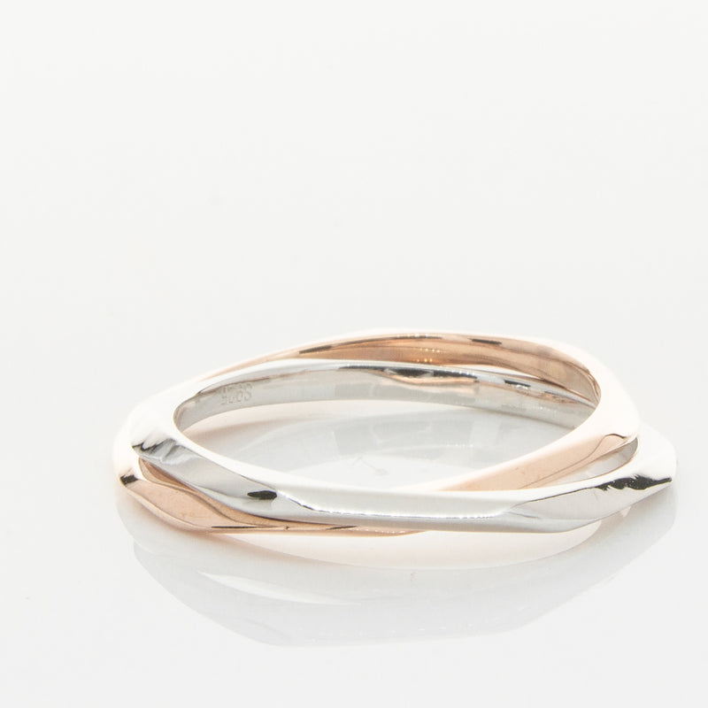 9ct Rose Gold & Sterling Silver Entwined Ring-Ring-Walker & Hall