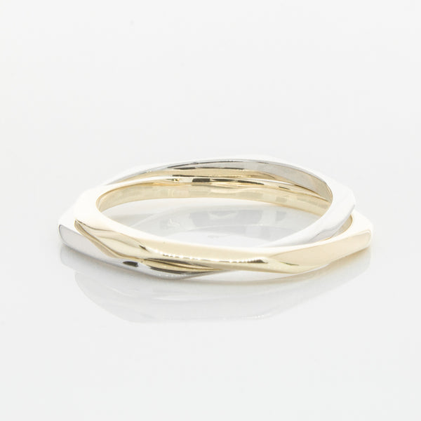 9ct Yellow Gold & Sterling Silver Entwined Ring - Walker & Hall