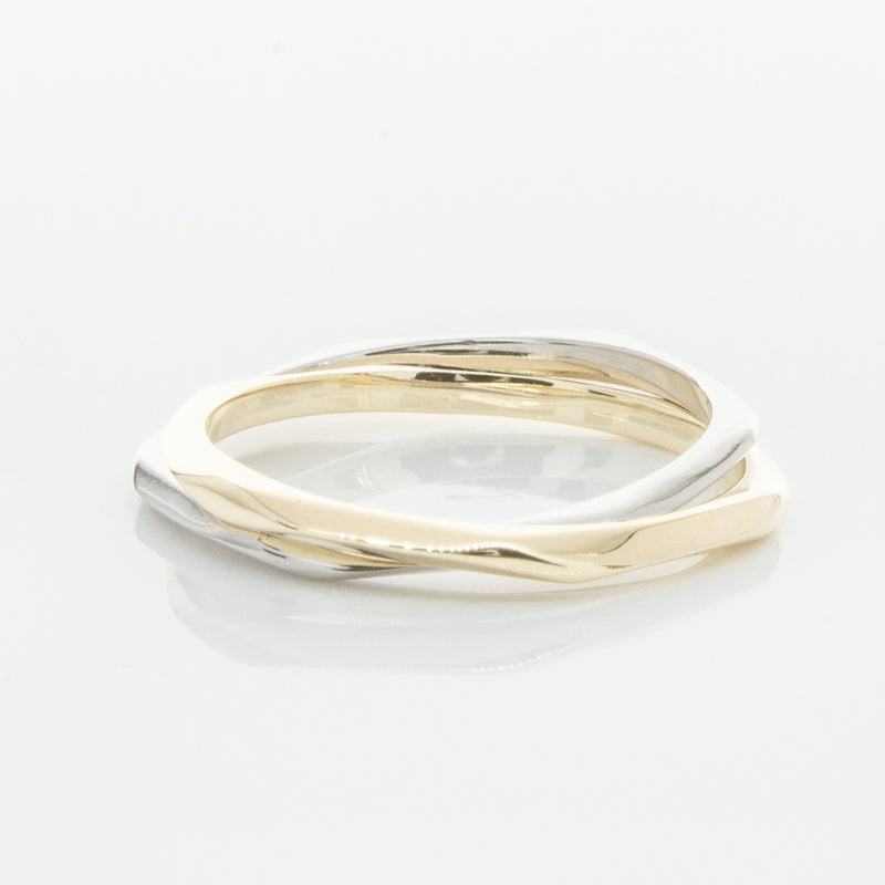 9ct Yellow Gold & Sterling Silver Entwined Ring-Ring-Walker & Hall
