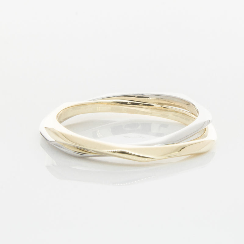 9ct Yellow Gold & Sterling Silver Entwined Ring-Ring-Walker & Hall