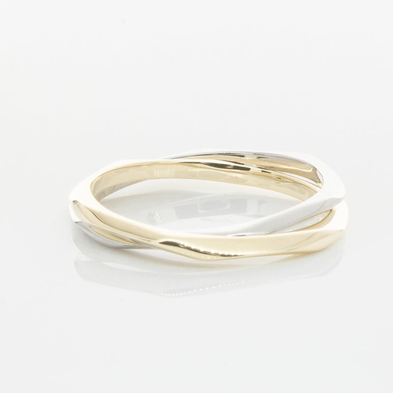 9ct Yellow Gold & Sterling Silver Entwined Ring-Ring-Walker & Hall