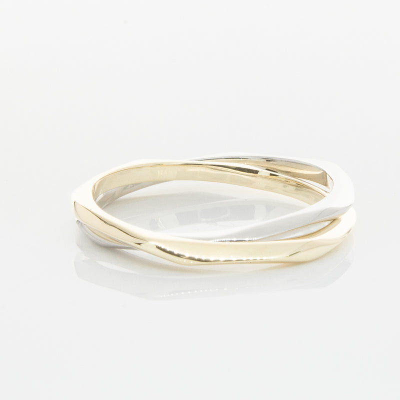 9ct Yellow Gold & Sterling Silver Entwined Ring-Ring-Walker & Hall