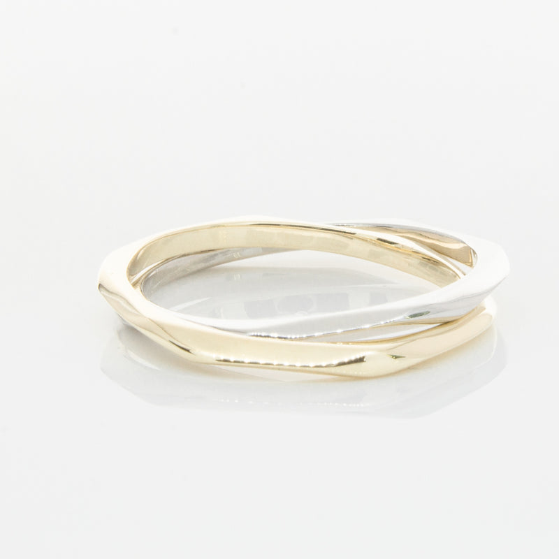 9ct Yellow Gold & Sterling Silver Entwined Ring-Ring-Walker & Hall