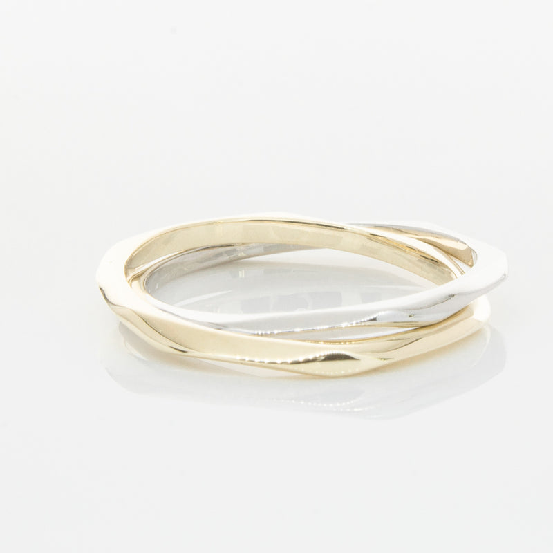 9ct Yellow Gold & Sterling Silver Entwined Ring-Ring-Walker & Hall