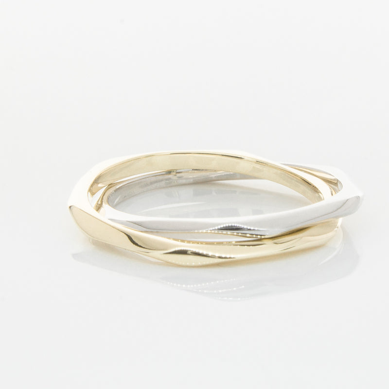 9ct Yellow Gold & Sterling Silver Entwined Ring-Ring-Walker & Hall