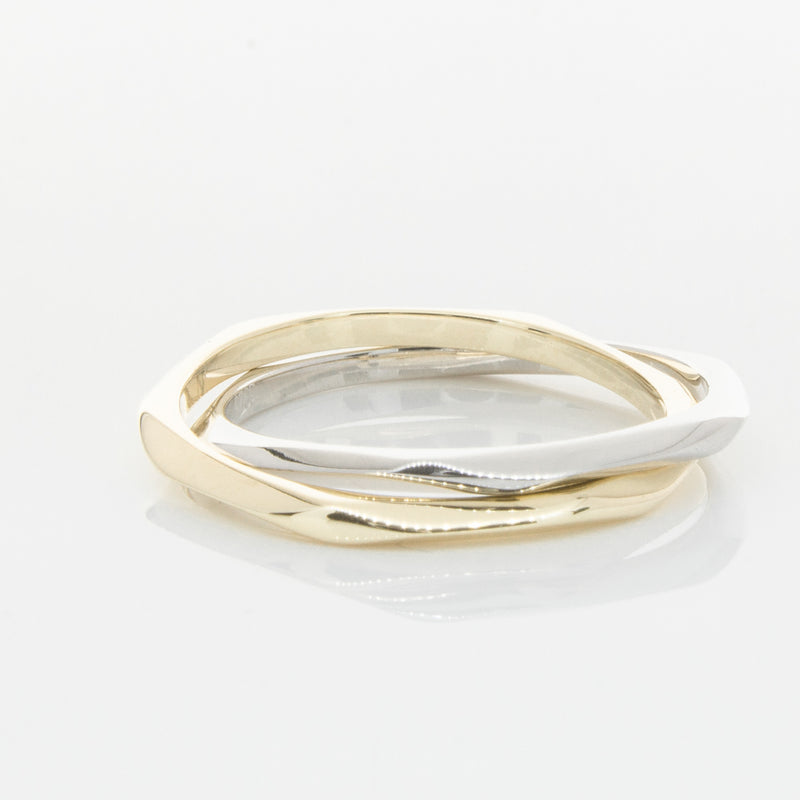 9ct Yellow Gold & Sterling Silver Entwined Ring-Ring-Walker & Hall